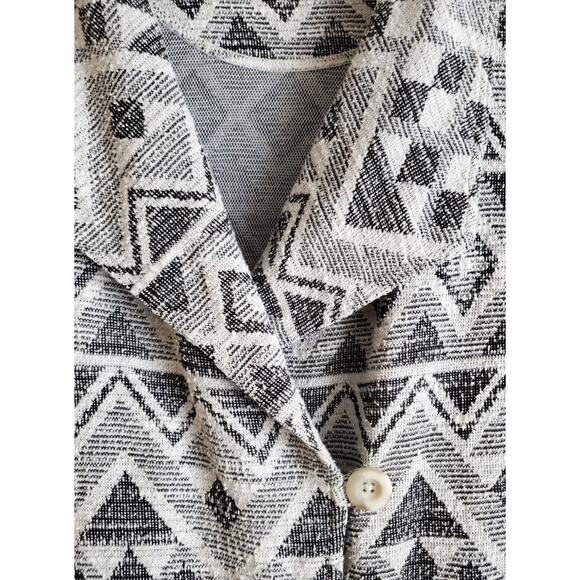 LUCKY BRAND Women's L Jacket Blazer Knit Button Up Black White Collared Bust 38" - Picture 4 of 7